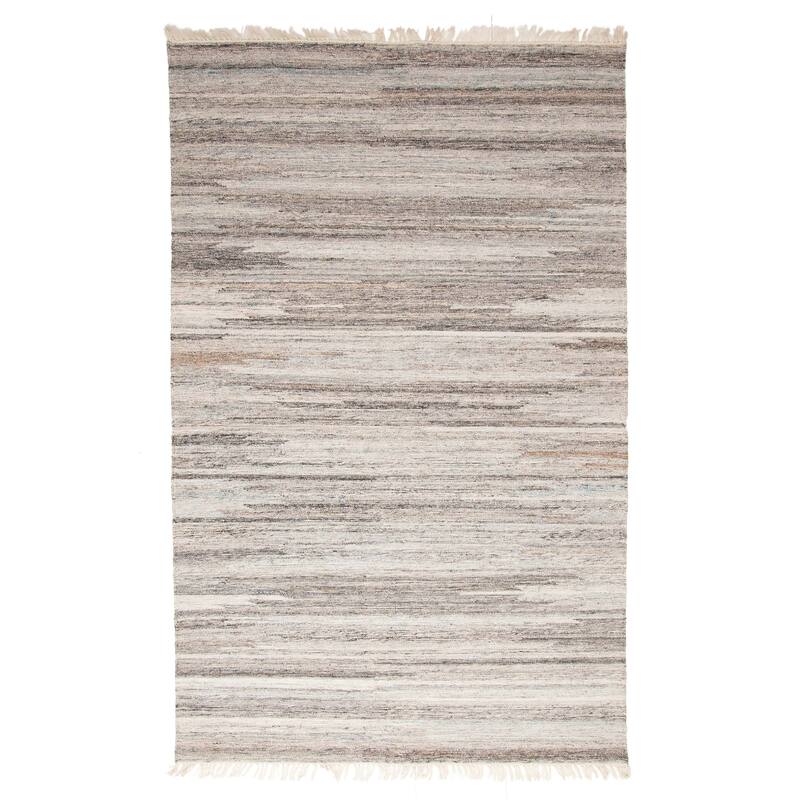 ECARPETGALLERY Flat-Weave Ankara FW Grey Wool Kilim - 5'0 x 8'1