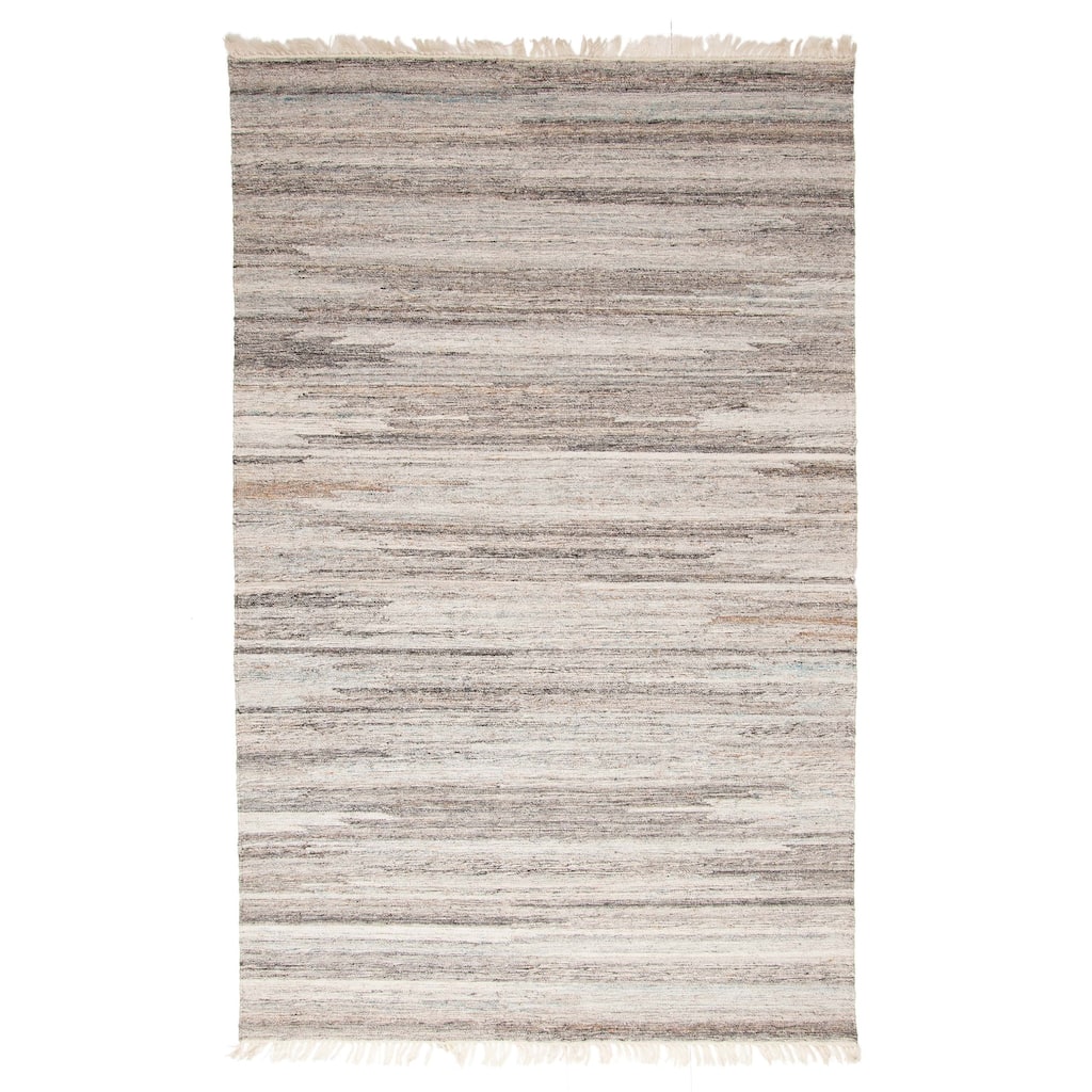 ECARPETGALLERY Flat-Weave Ankara FW Grey Wool Kilim - 5'0 x 8'1