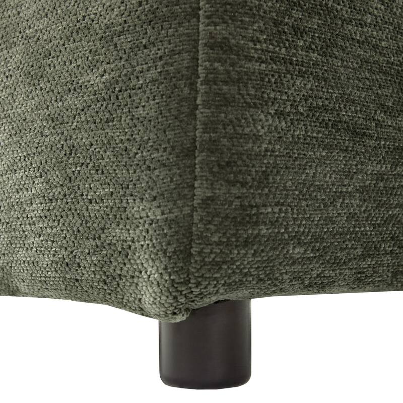 U Shaped Modular Sectional Sofa with Movable Ottoman, Chenille Upholstered 5-Seater Sofa with 2 USB Ports & Phone Holder