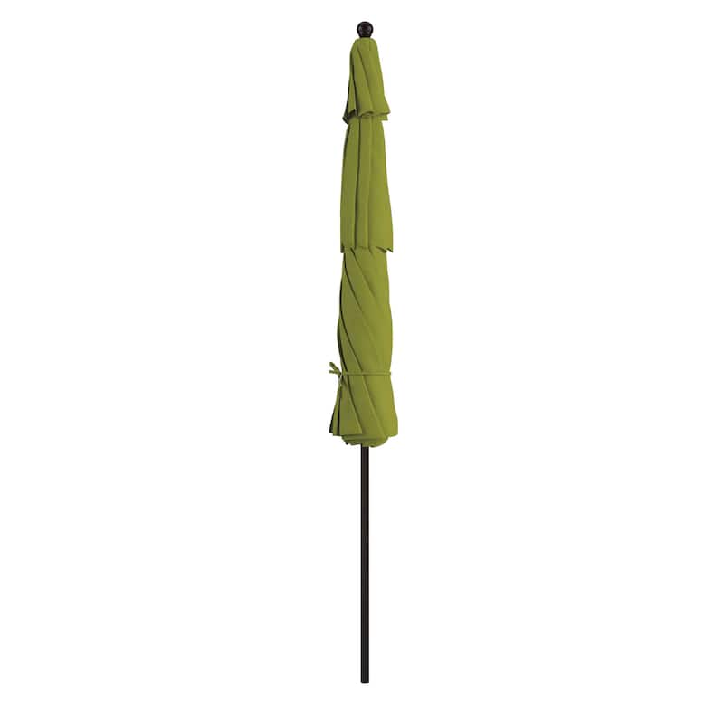 California Umbrella 11' Venture Series Patio Umbrella, Bronze Aluminum Pole Fiberglass Ribs Pulley Lift, Pacifica Pacific Blue