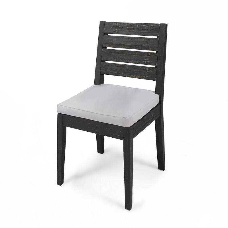Outdoor Wooden Armless Dining Chair(Set of 2)