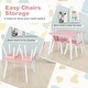 preview thumbnail 6 of 8, Gymax 3 Pieces Kids Table & Chairs Set Children Wooden Furniture Set