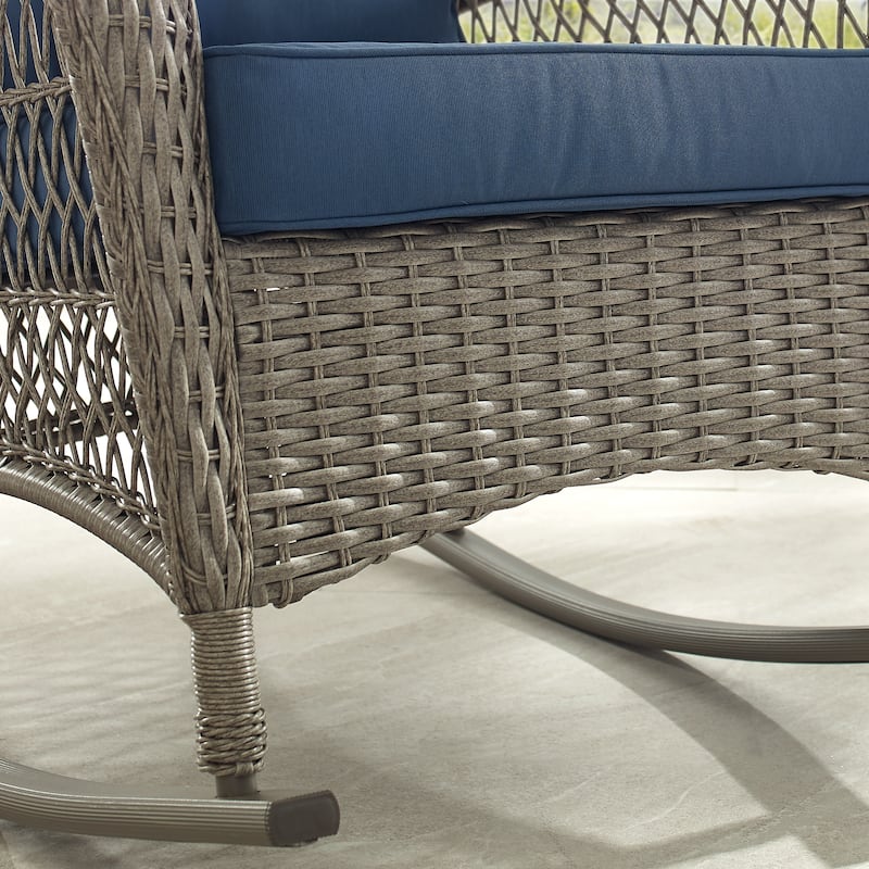 Corvus Salerno Outdoor Handwoven Resin Wicker Rocking Chair