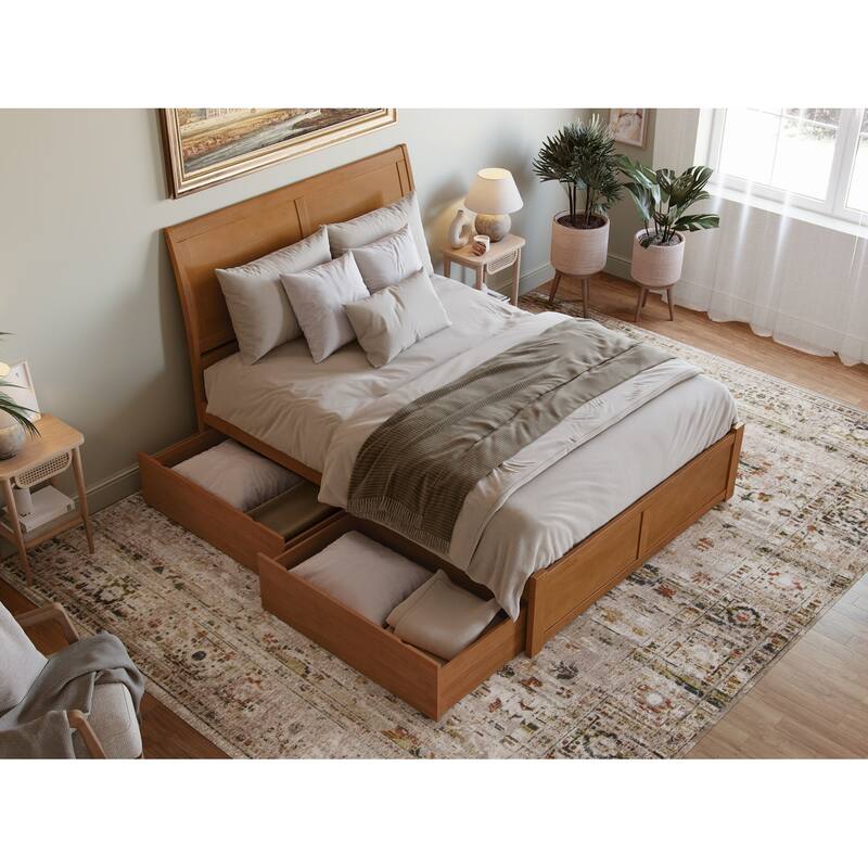 Portland Platform Bed with Footboard and Storage Drawers