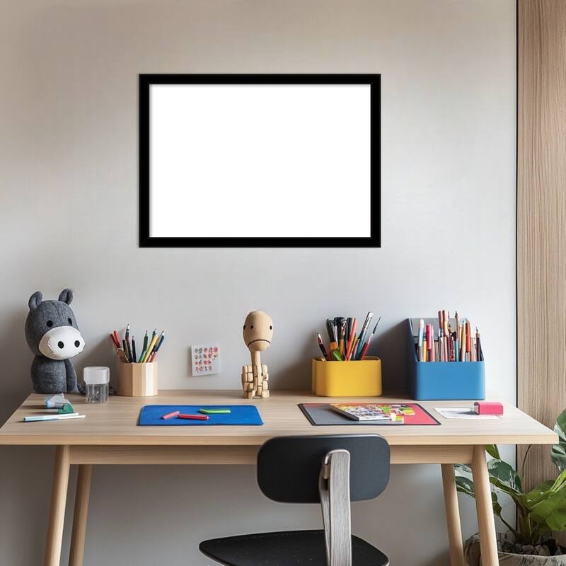 Amanti Art Jet Black Framed Dry Erase Magnetic Board