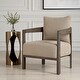 preview thumbnail 3 of 6, Solid Barrel Frame Accent Chair with Armrest - 29" - Brown