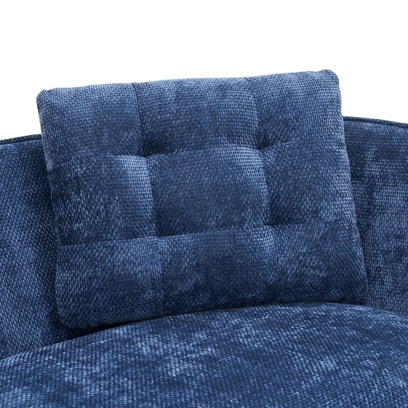 Polyester fiber Sofa Upholstered Couch with Golden Metal Legs