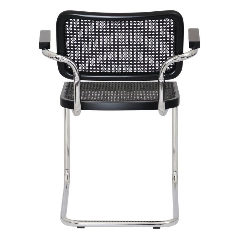 Breuer Chair Company Marcel Breuer Cesca Cane Cantilever Armchair Arm Chair w/ Chrome Steel Frame (Various Wood & Cane Colors)