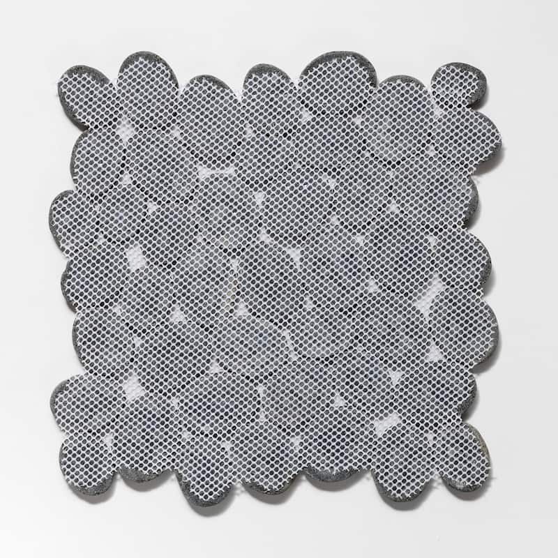 Coin Marble 11 in. x 11 in. Marble Mesh-Mounted Mosaic Wall and Floor Tile