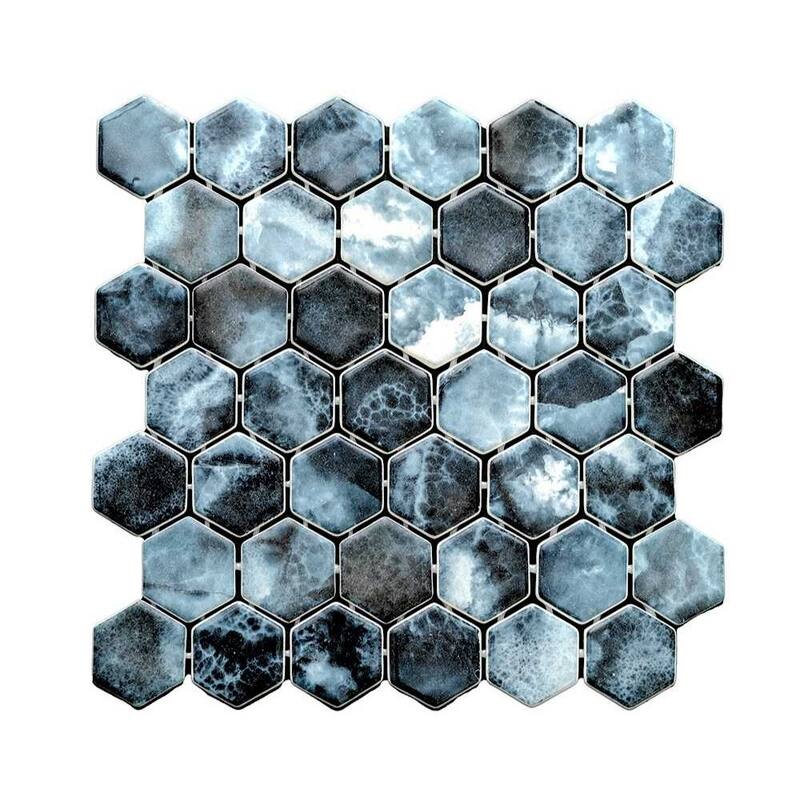 Eterna Hex 2x2 Glass Hexagon Mosaic Tile - Floor, Wall & Backsplash