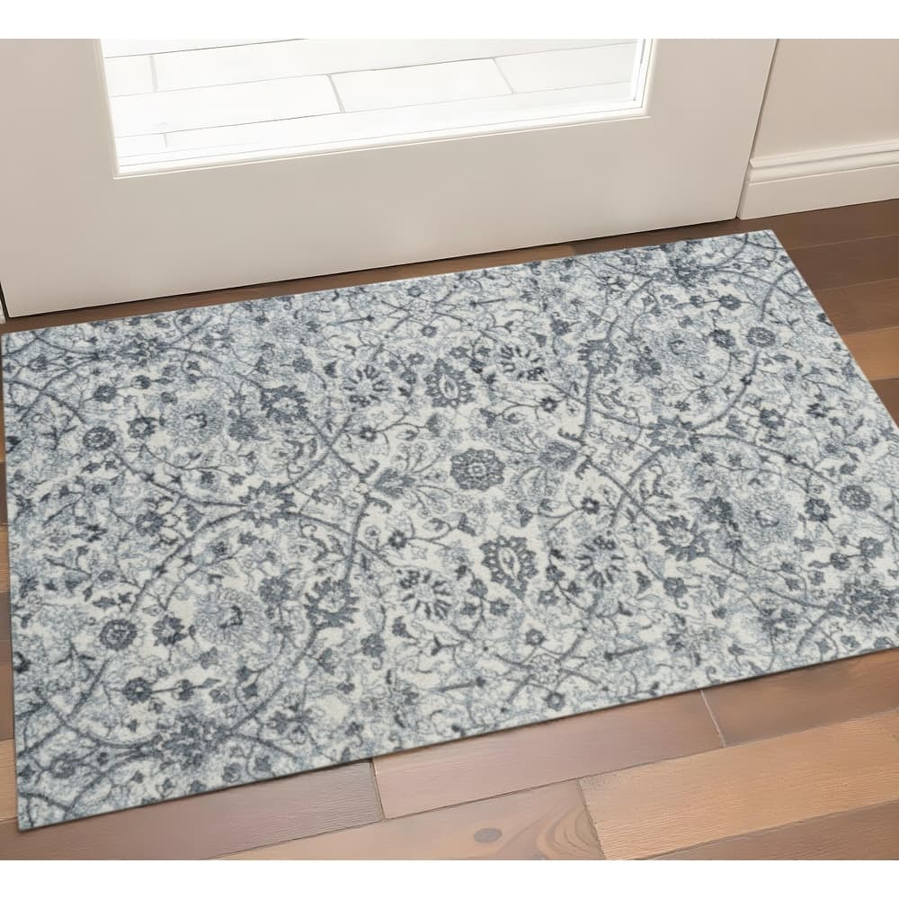 HomeRoots Floral Transitional Rectangle Area Rug
