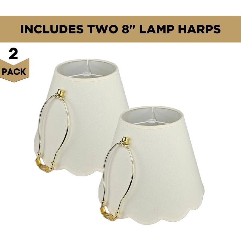 Royal Designs Scallop Empire Lamp Shade Set of 2 - 7 x 13 x 10