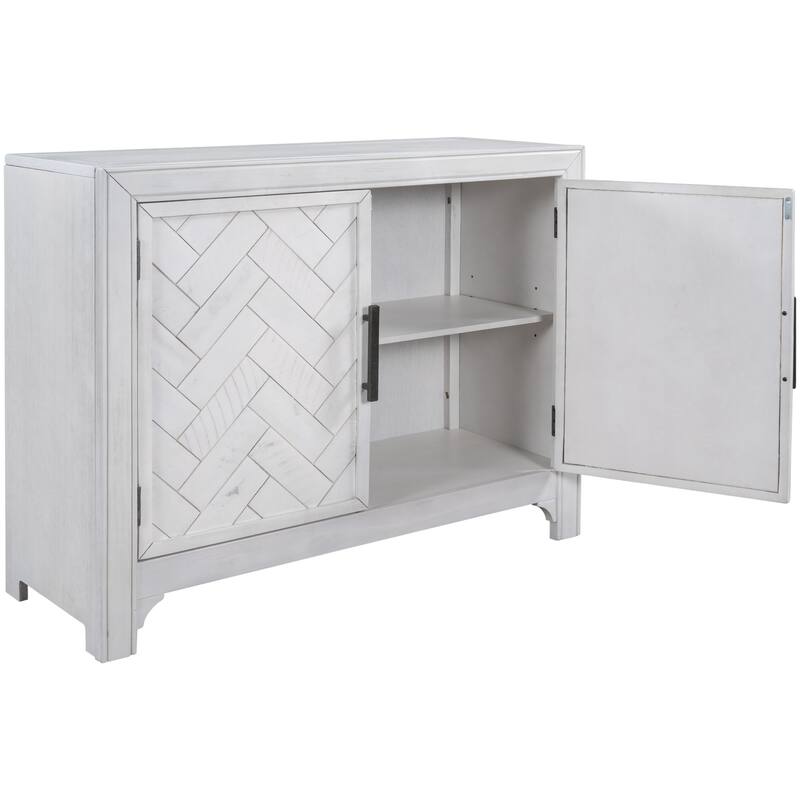 Living Room Wooden Console Table with 2 Shelves