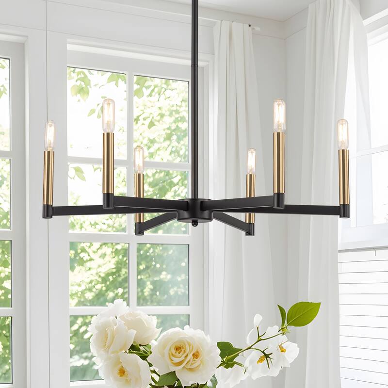 Starskys 8-Light Dimmable Mid-Century Modern Candle Chandelier