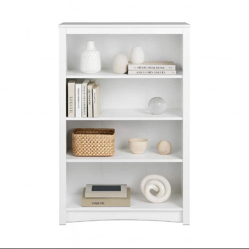 Prepac Home Office 4-Shelf Bookcase - 31.5" W x 48" H x 13" D - White