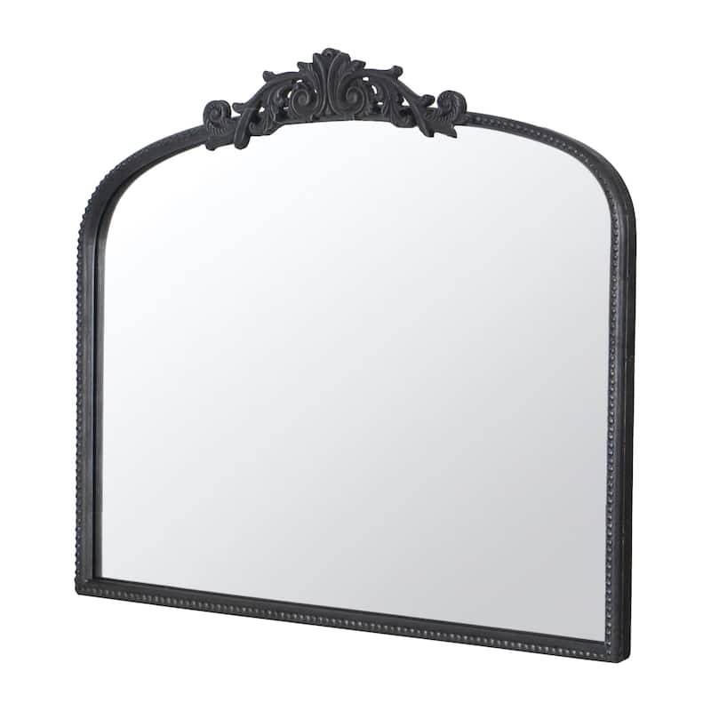 40" x 31" Classic Design Large Arch Mirror and Baroque Inspired Frame for Living Room Bathrrom Enterway Console - Black