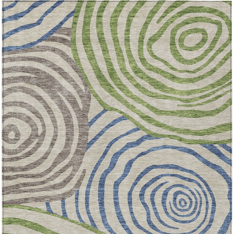 HomeRoots Abstract Transitional Rectangle Outdoor Rug