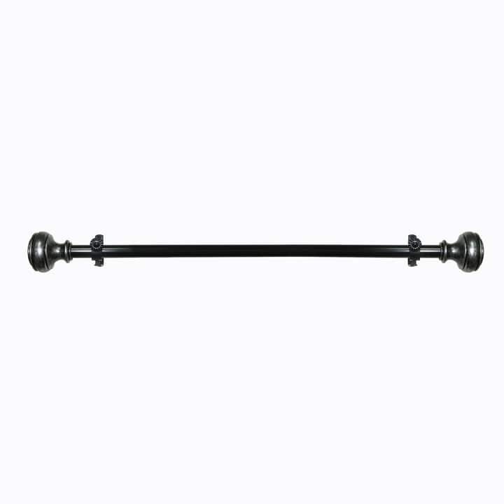 Buono II Bradford Adjustable Window Curtain Rod, Silver - Black