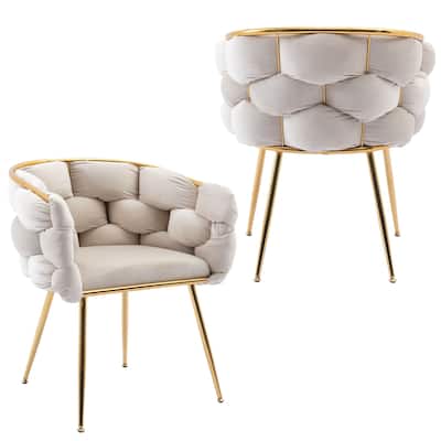 Shubert Glam Velvet Woven Accent Chair (Set of 2) by GDFStudio - 28.70"L x22.20"W x 29.50"H