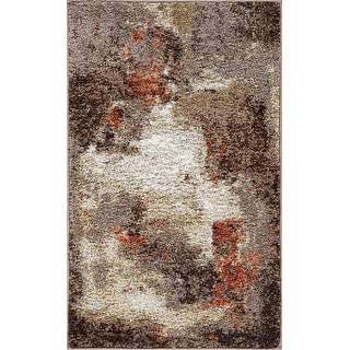 Fresco Collection Dark Grey Abstract Area Rug - On Sale - Bed Bath ...