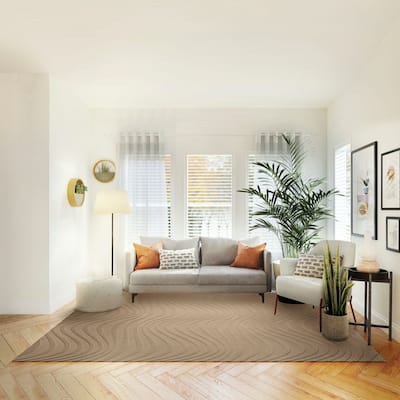 Gertmenian Vida Lomira Soft Polyester High-Low Carved Non-Slip Shag Indoor Area Rug