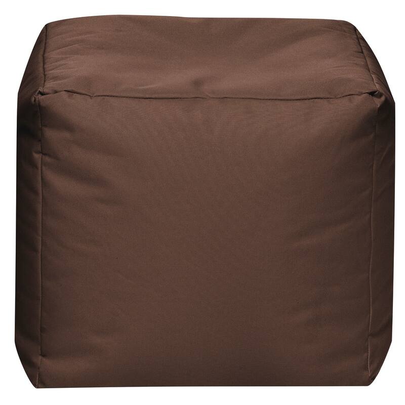 Sitting Point Oxford Fabric Cube Brava Pouf - Brown