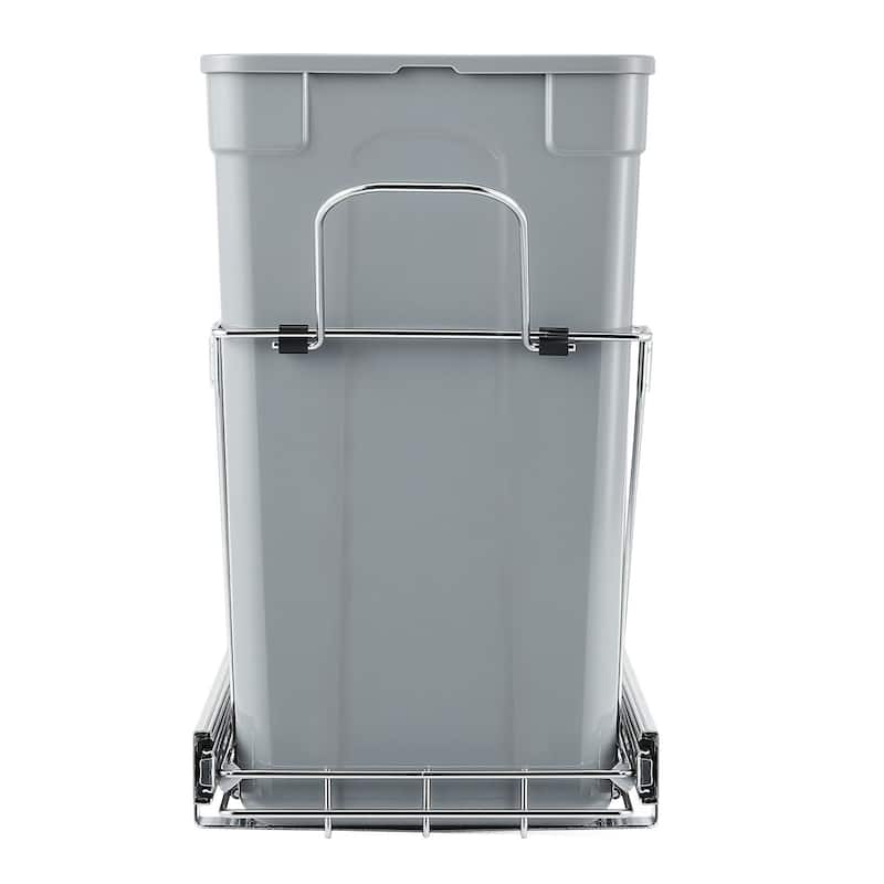 Pullout Trash Bin Soft Close Under Cabinet Waste Container with Door Kit