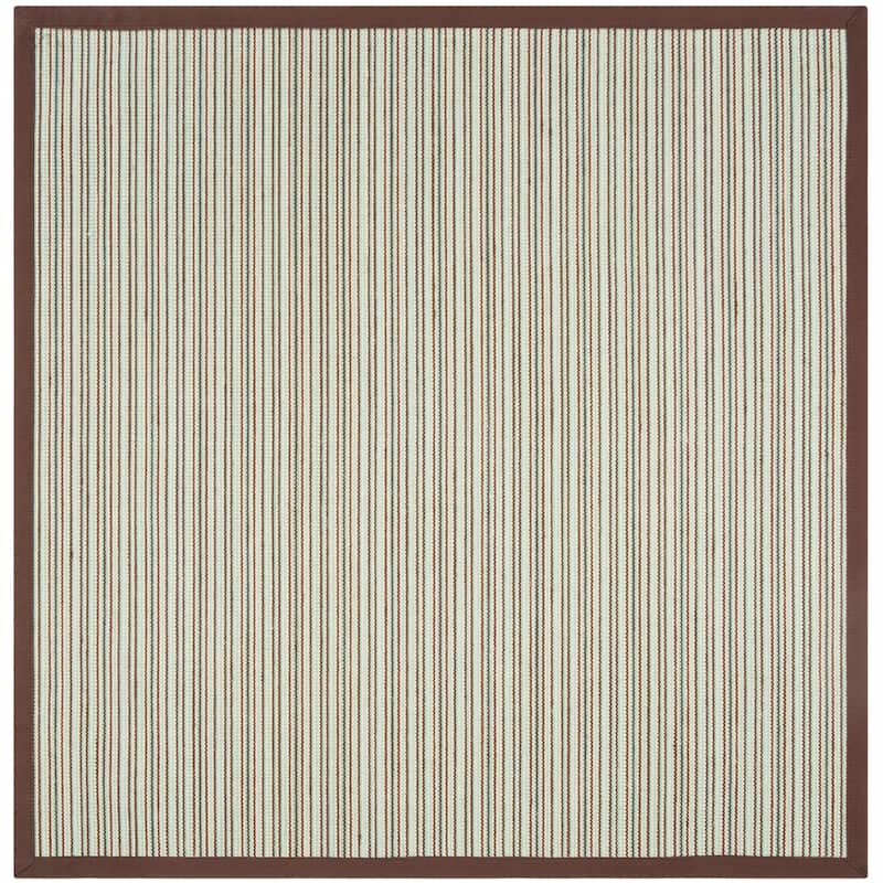 SAFAVIEH Natural Fiber Virgia Sisal Rug - 6' Square - Teal/Brown