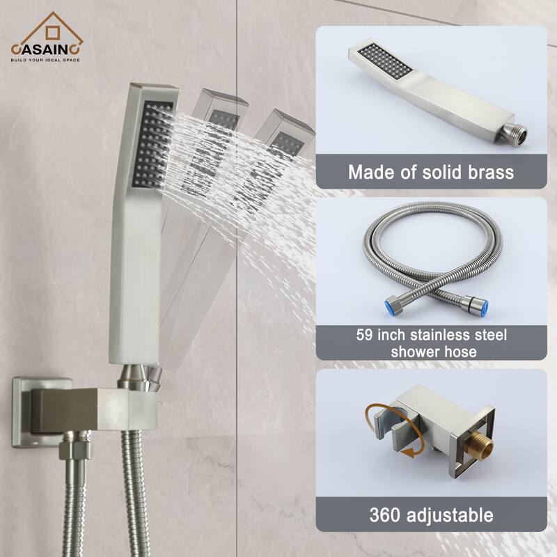 CASAINC 3-Function 10-In Wall Mounted Shower System