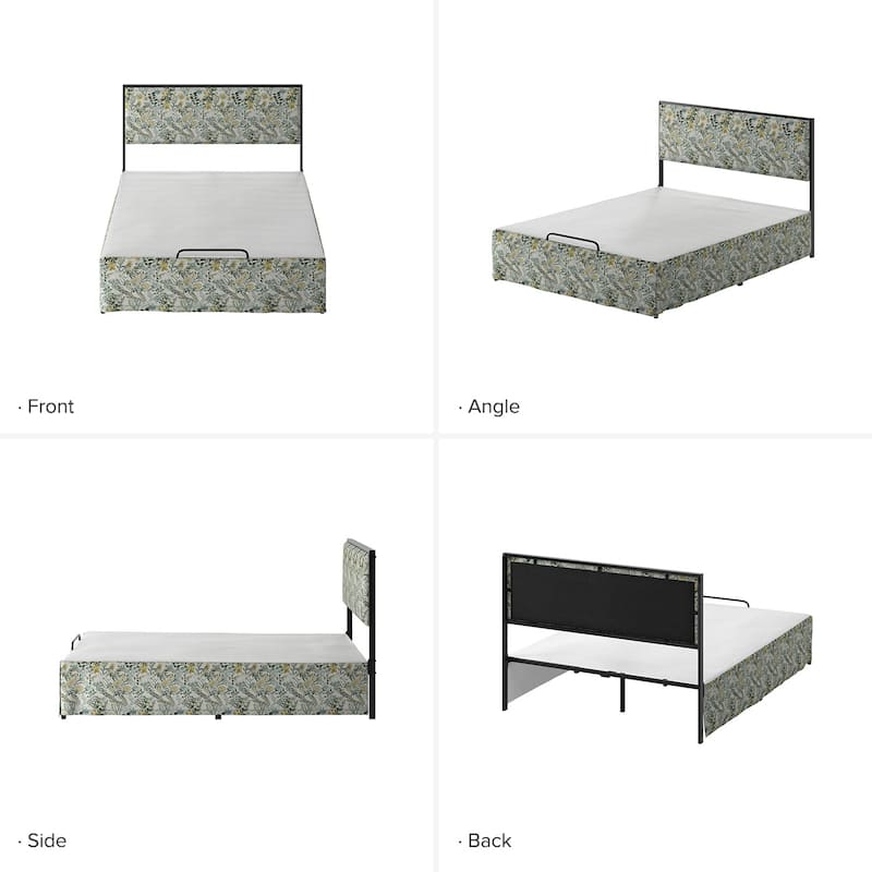 Oliver Modern Washable Slipcover Bed Upholstered Metal by HULALA HOME