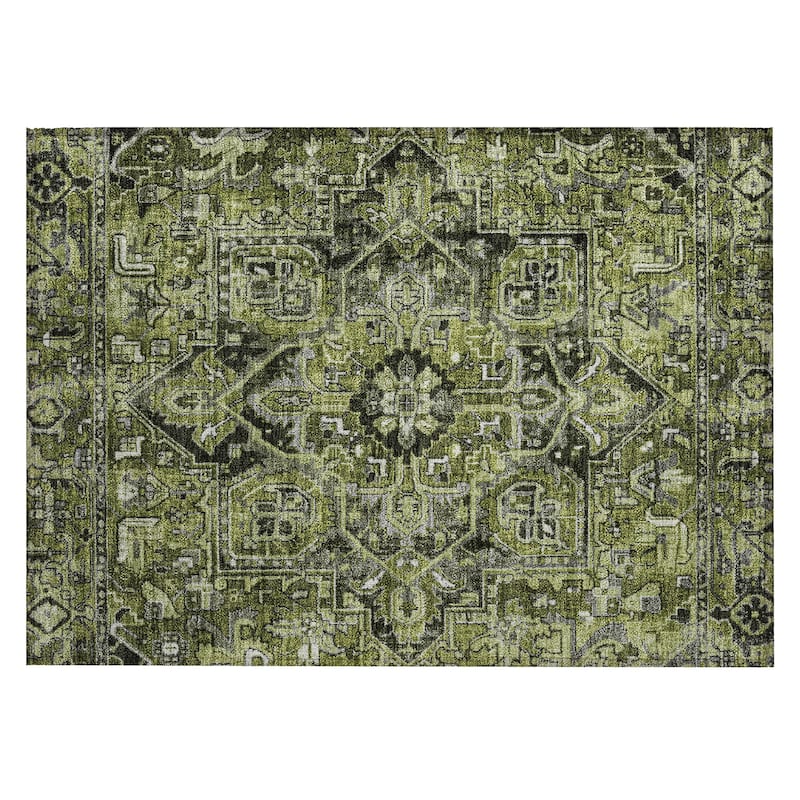 Machine Washable Indoor/ Outdoor Traditional Boho Chantille Rug