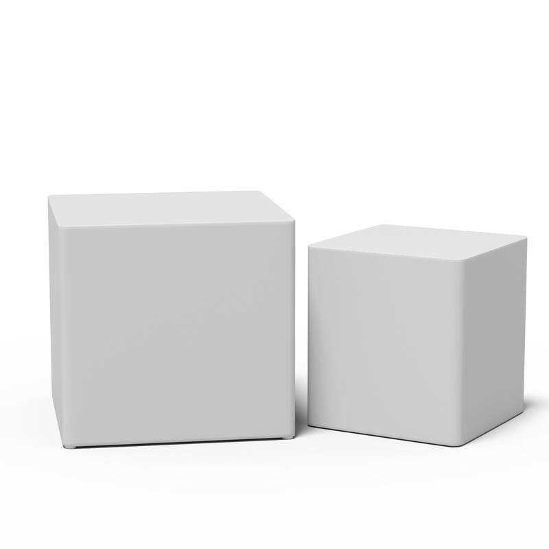 Modern Glam Square Nesting Coffee End Side Table for Living Room(Set of 2)