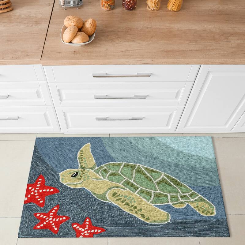 Liora Manne Frontporch Sea Turtle Indoor/Outdoor Rug