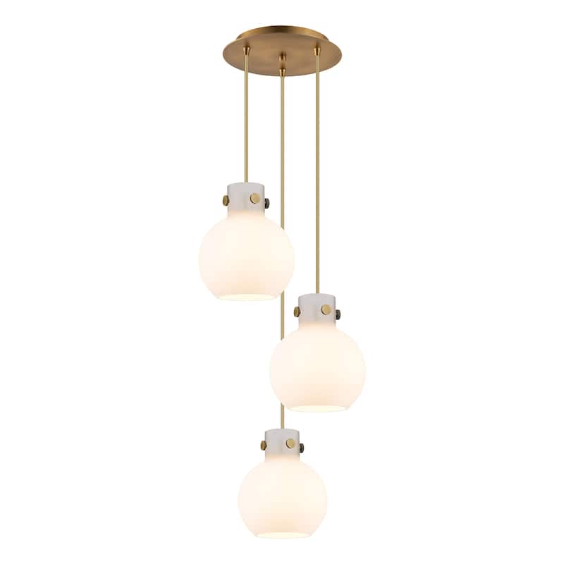 Innovations Lighting Newton Sphere - 3 Light 8" Cord Hung Multi Pendant - 10" Canopy