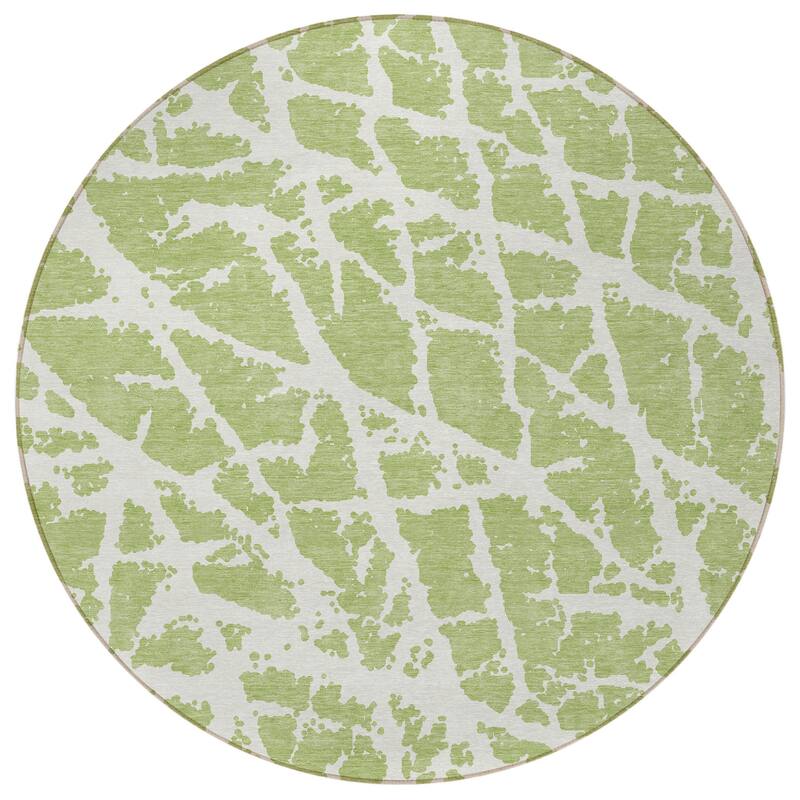 Tami Artistic Abstract Weather Resistant Timeless Fusion Round Outdoor Rug