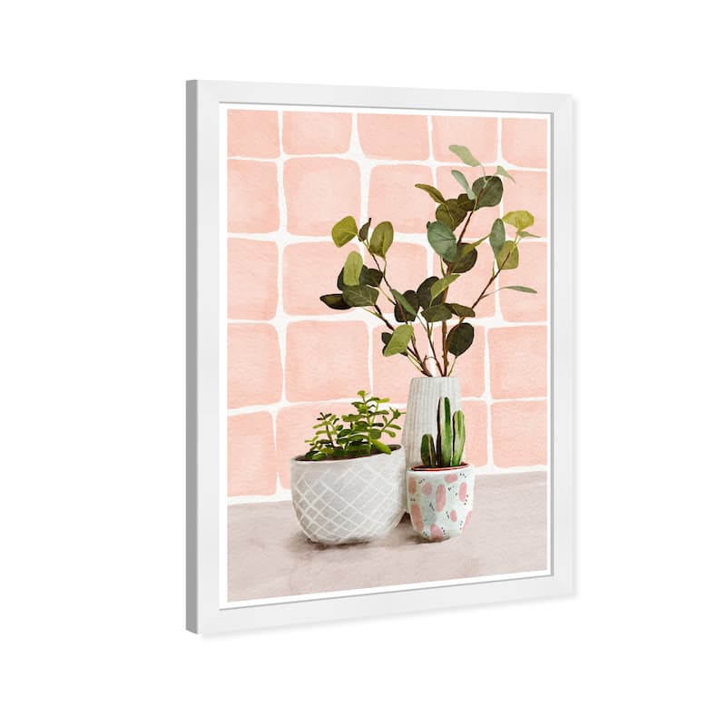 Wynwood Studio Prints Floral and Botanical Blush Succulents Pink and Pastel Pink Tropical Wall Art Canvas Print