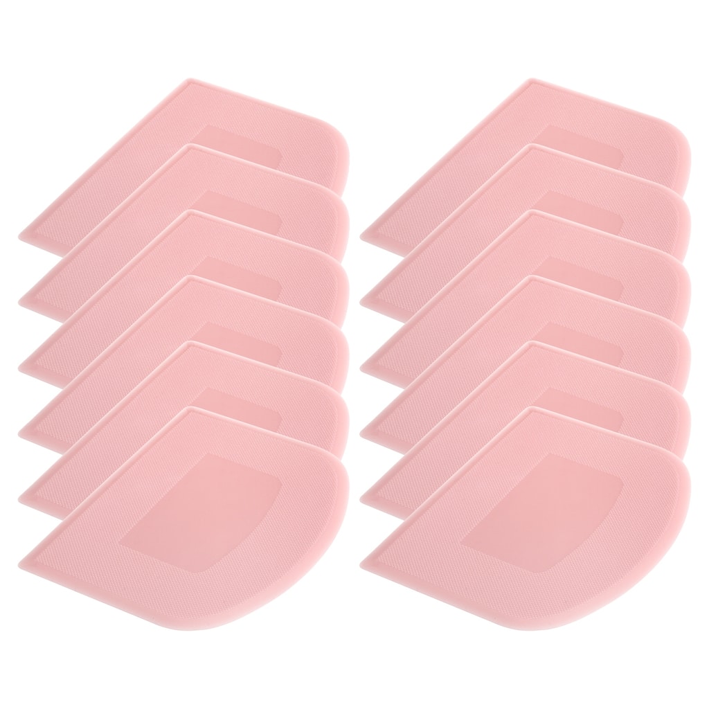 12Pcs Plastic Cake Scraper Dough Cutter for Kitchen, Pink