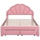 preview thumbnail 30 of 48, Seashell-Shaped Platform Bed Frame with 2 Drawers & LED