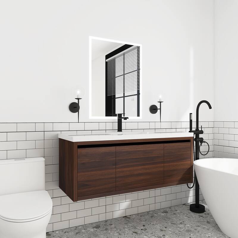 48 inch Bathroom Vanity with White Resin Top and Basin