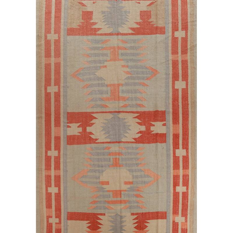 Hand Woven Oriental 100% Jute Carpet Southwestern Modern Multi-Colored Kilim Area Rug - 13' 3'' X 10' 0''