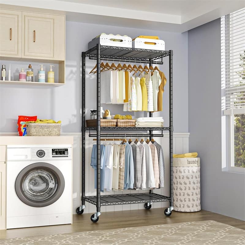 Heavy Duty Portable Closet - 14"D x 30"W x 76"H - Black