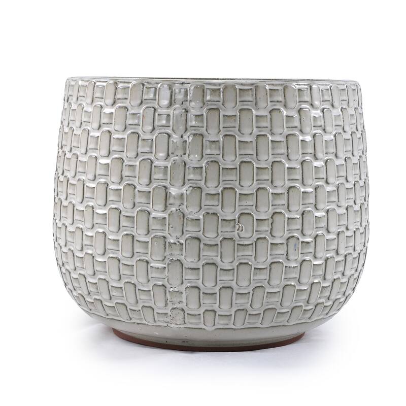 Versatile Planter Set Weather Resistant Ceramic for Any Space 3-Piece
