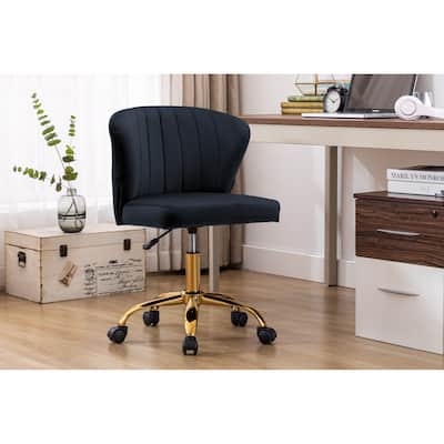 Porthos Home Rye Velvet Office Chair with Gold Chrome Legs