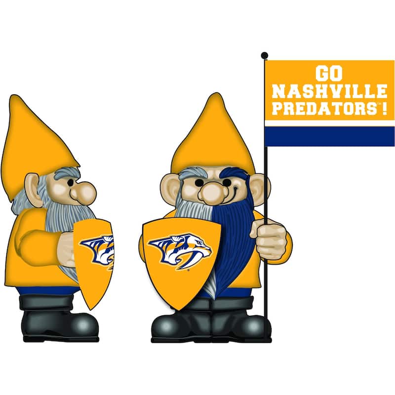 10 in. x 6 in. Nashville Predators NHL Garden Gnome with Team Flag - 10"