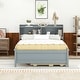 preview thumbnail 4 of 9, Full Captain Bed with Type-C USB Ports & LED Headboard & Trundle, Grey