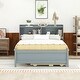 preview thumbnail 5 of 9, Superior Quality Captain Bed with Type-C USB Ports, Wood Platform Full Bed Frame with LED Light Headboard & Trundle, Grey