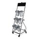 preview thumbnail 3 of 1, Gray Metal Cart with 6 Metal Pots and Chalkboard
