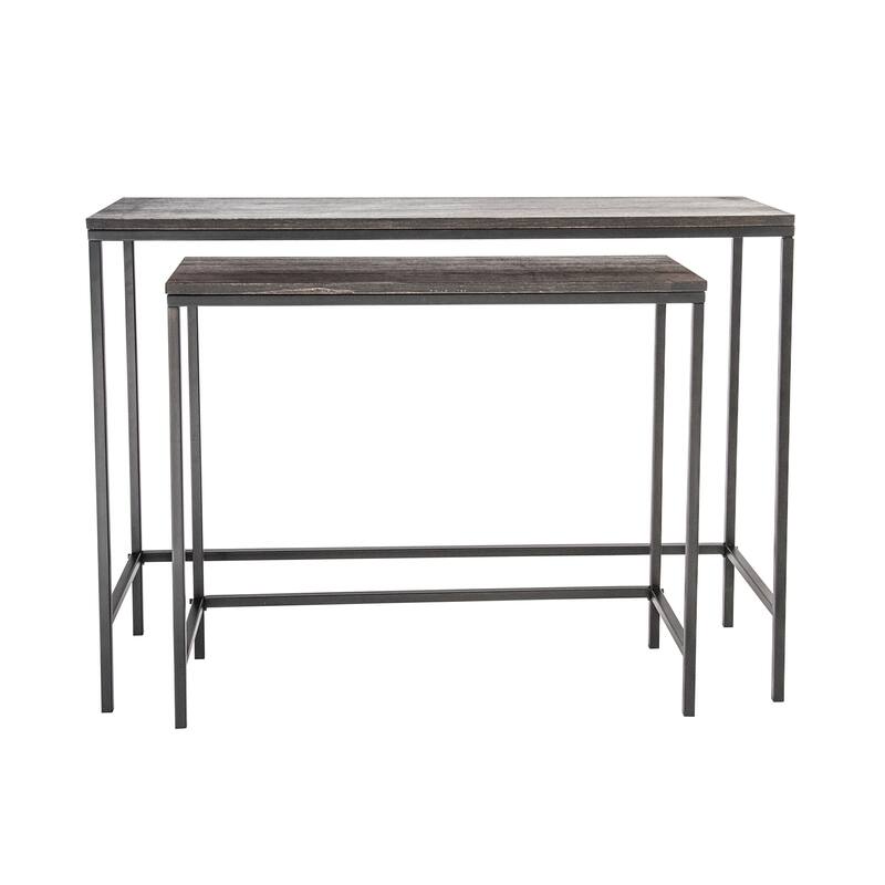 Black Wood & Metal Nesting Tables