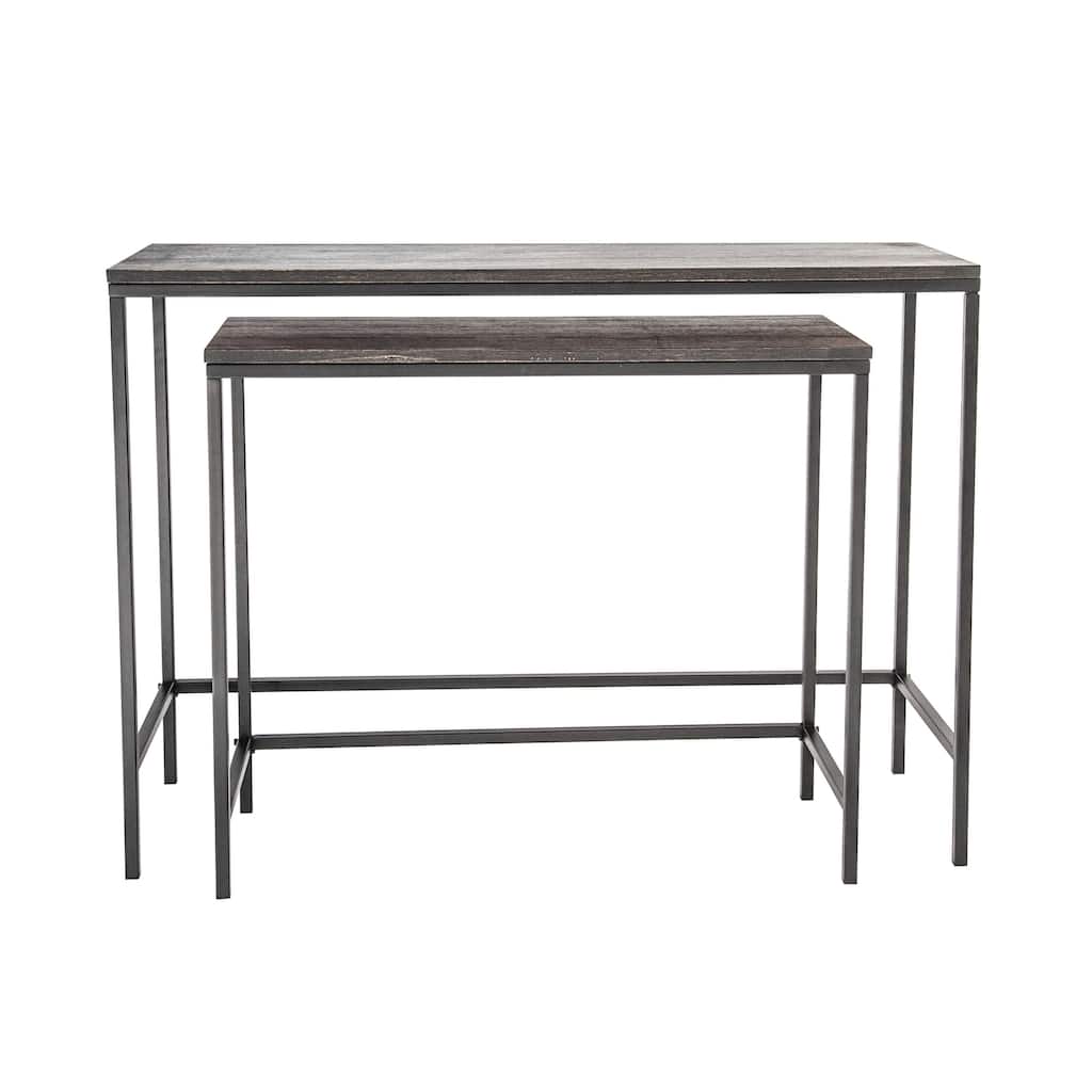 Black Wood & Metal Nesting Tables