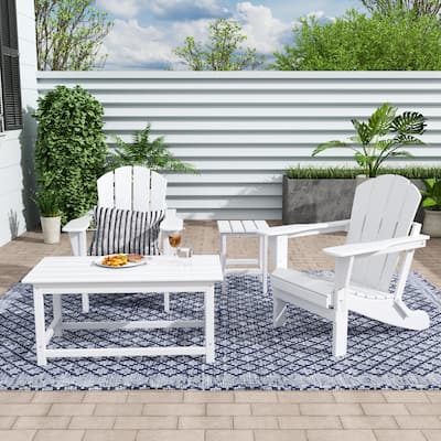 Laguna Hdpe All Weather Outdoor Patio Foldable Adirondack Chairs Conversation Set (4-Piece Set)